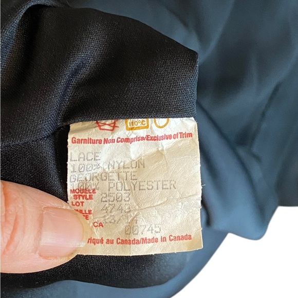 vintage 90s Girl black lace Chiffon sheer overlay babydoll dress Grunge Emo LBD - Picture 8 of 9